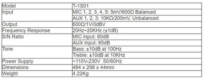 T-1S01 Pre- Amplifier