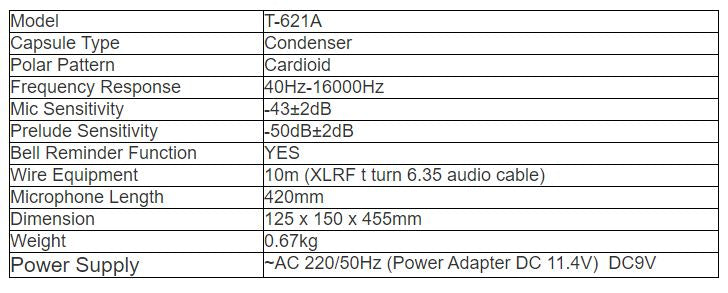 T-621A Microphone (Built-in chime)