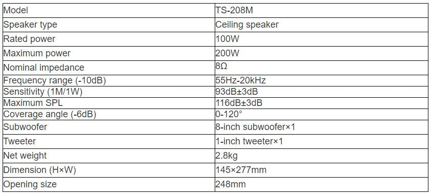 TS-208M Ceiling Speaker