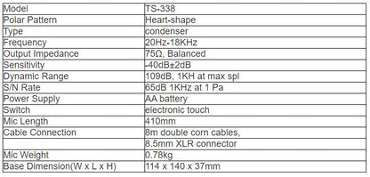 TS-338 Desktop Mic (Balance Input + Phantom Power)