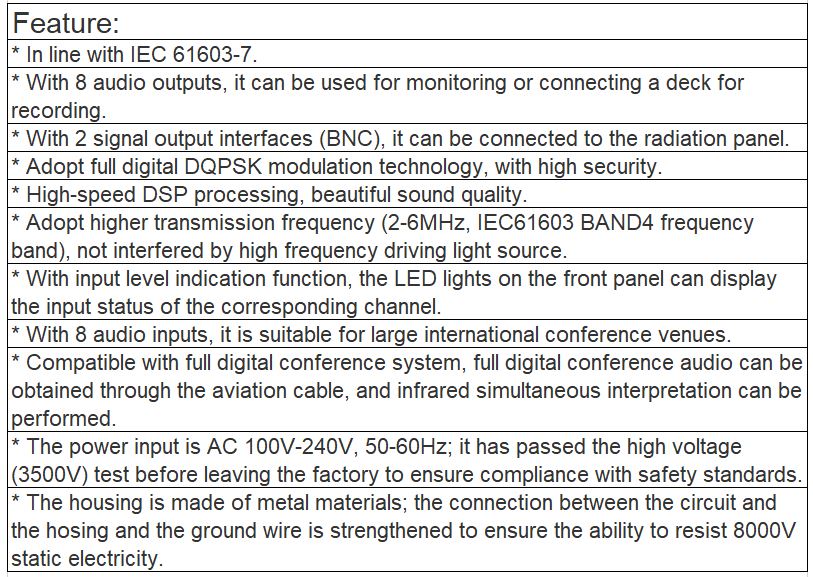 TS-0370H-8 Digital Infrared Transmitter