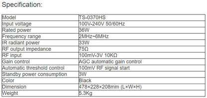 TS-0370HS High-performance IR Radiator