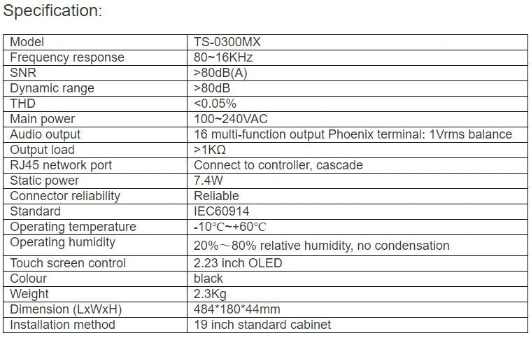 TS-0300MX Conference System Controller