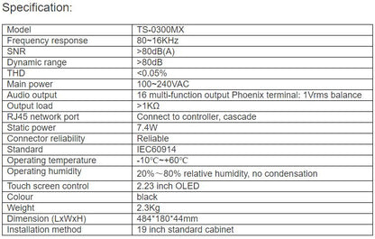 TS-0300MX Conference System Controller