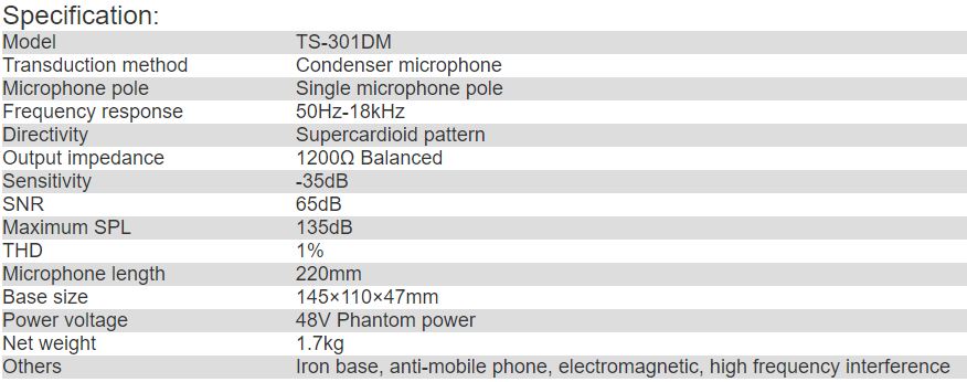 TS-301DM Microphone