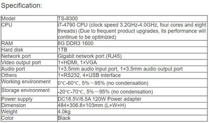 TS-8300 Paperless Conference System Controller