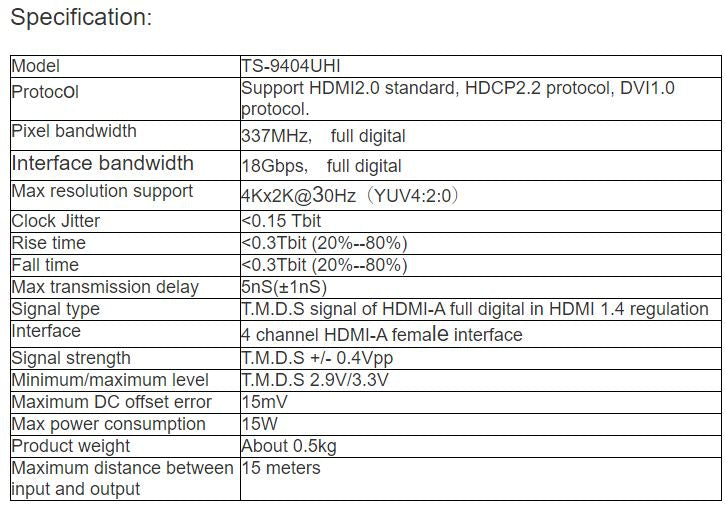 TS-9404UHI 4-channel HDMI Audiovisual Signal Input Card