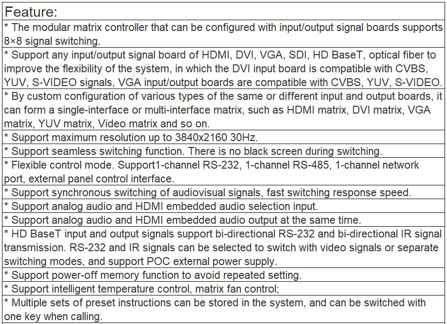 TS-9408UHM Seamless HD Matrix Network Switcher