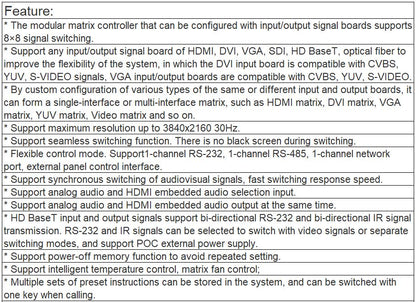 TS-9408UHM Seamless HD Matrix Network Switcher