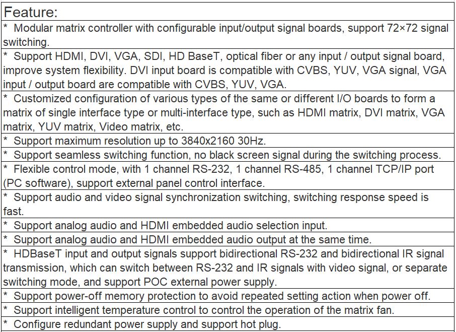 TS-9472UHM Seamless HD Matrix Switcher