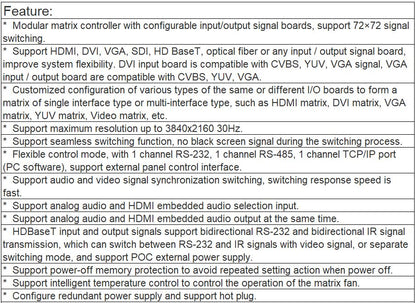 TS-9472UHM Seamless HD Matrix Switcher