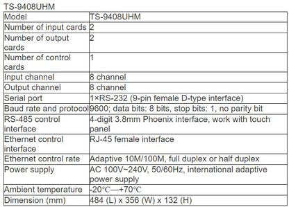 Seamless HD Matrix Network Switch TS-9408UHM