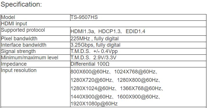 TS-9507HS HD Signal Converter