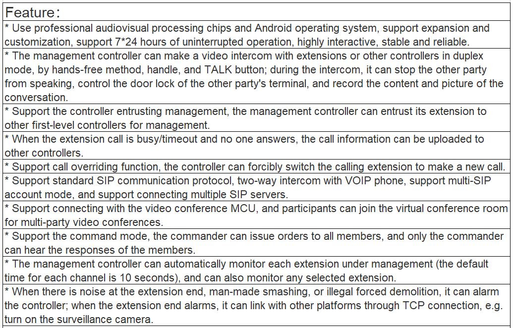 TV-6901B Video Intercom Management Controller