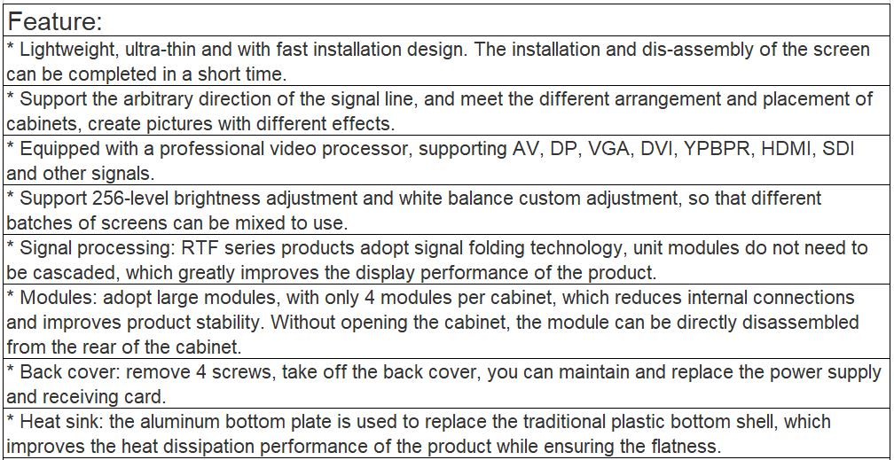 TV-OH391-YZ Rental Outdoor Full Color LED Video Wall