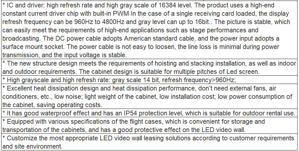 TV-OH391-YZ Rental Outdoor Full Color LED Video Wall