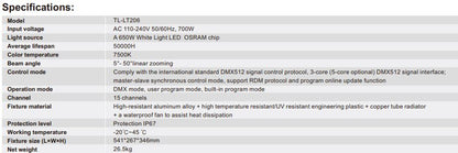 TL-LT206 650W Pattern Light