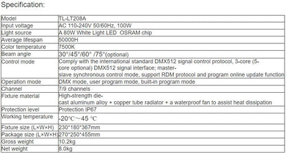 TL-LT208A 80W Pattern Light