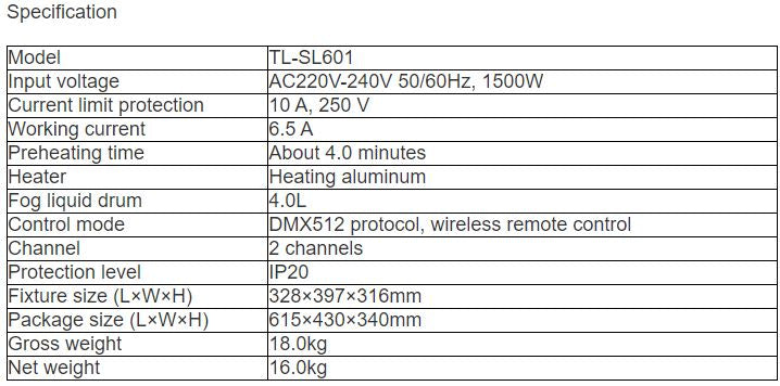 TL-SL601 1500W Stage Effect Fogger