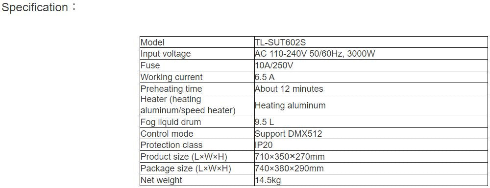 TL-SUT602S Stage Effect Fogger