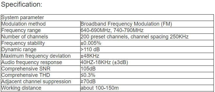 T-526UH, T-526UT, T-526UL, T-526UV, T-526US, T-526UW Wireless Microphone