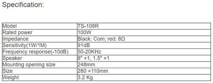 TS-108R High-end Conference Ceiling Speaker (With Frequency Divider)