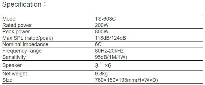 TS-603C Column Speaker