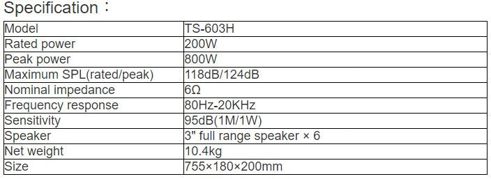 TS-603H Column Speakers