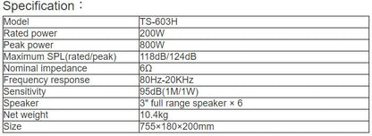 TS-603H Column Speakers