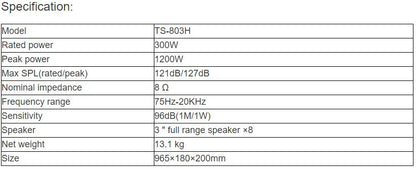 TS-803H Column speakers