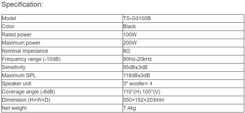 TS-G3100B Speaker