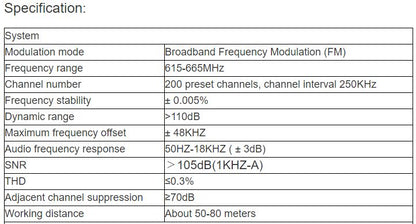 KT-M50T Wireless Microphone