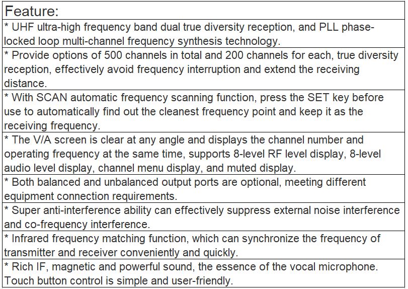 T-521UH-JW Wireless Microphone