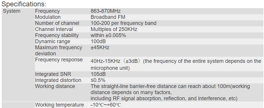 T-521UH-JW Wireless Microphone