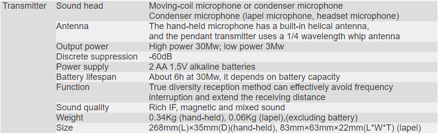 T-521UH-JW Wireless Microphone