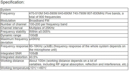 T-521UZ Wireless Microphone