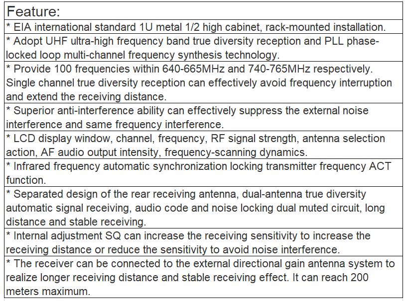 T-530A, T-530B, T-530C UHF Dual-Channel Wireless Microphone