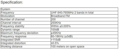 T-530A, T-530B, T-530C UHF Dual-Channel Wireless Microphone