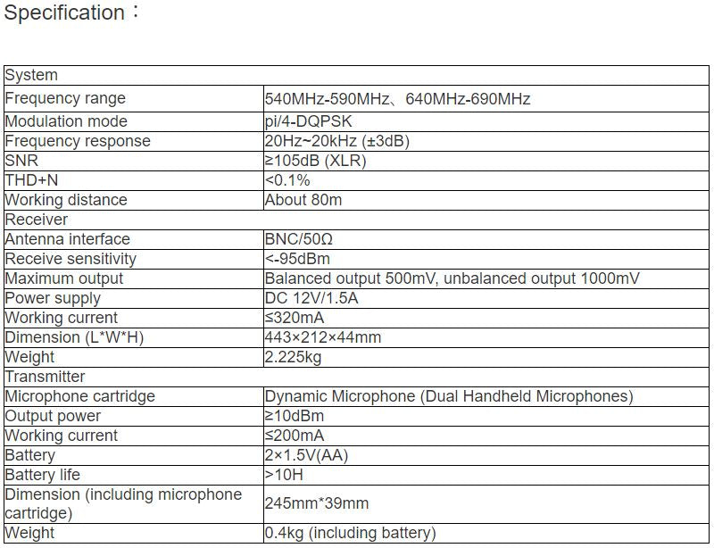 T-592UH Wireless Microphone