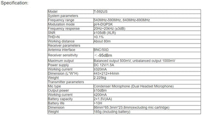 T-592US Wireless Microphone