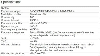 TS-654UD Wireless Microphone