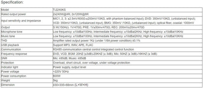 T-2240KS Multimedia Amplifier