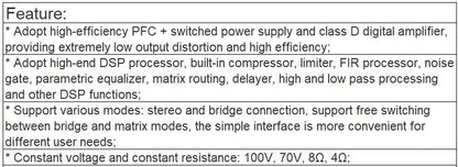 TC-4500DT, TC-4700DT Four-channel Network Digital Amplifier