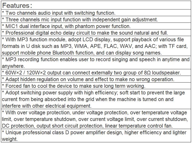 TS-2060W, TS-2120W Multi-media Professional Amplifier