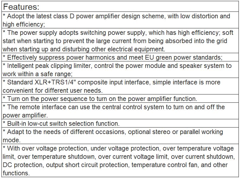 TS-4700PD, TS-41000PD Professional Digital Power Amplifier