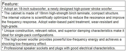 KT-KS18 Professional Subwoofer