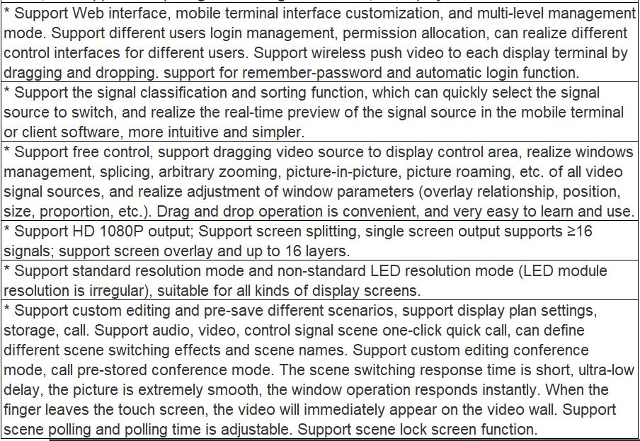 TV-713AR Visual Management System Embedded Software V2.0