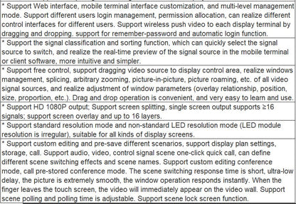 TV-713AR Visual Management System Embedded Software V2.0